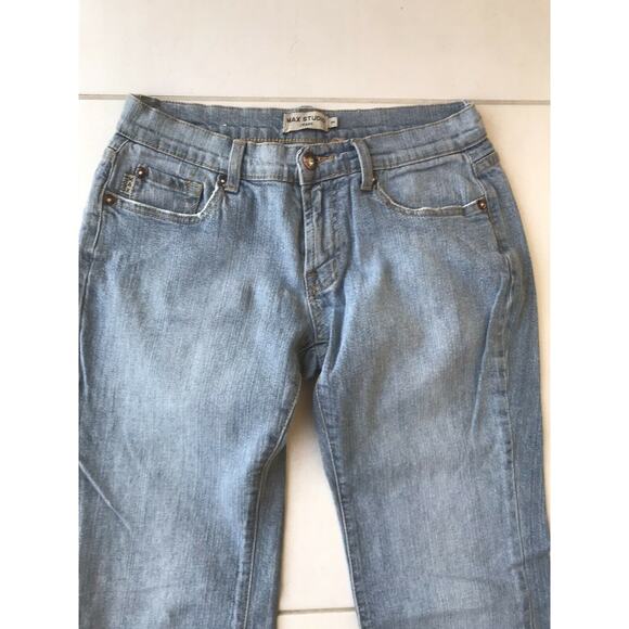 Max Studio Low Rise Stretch Flare Denim Jeans - Picture 2 of 11